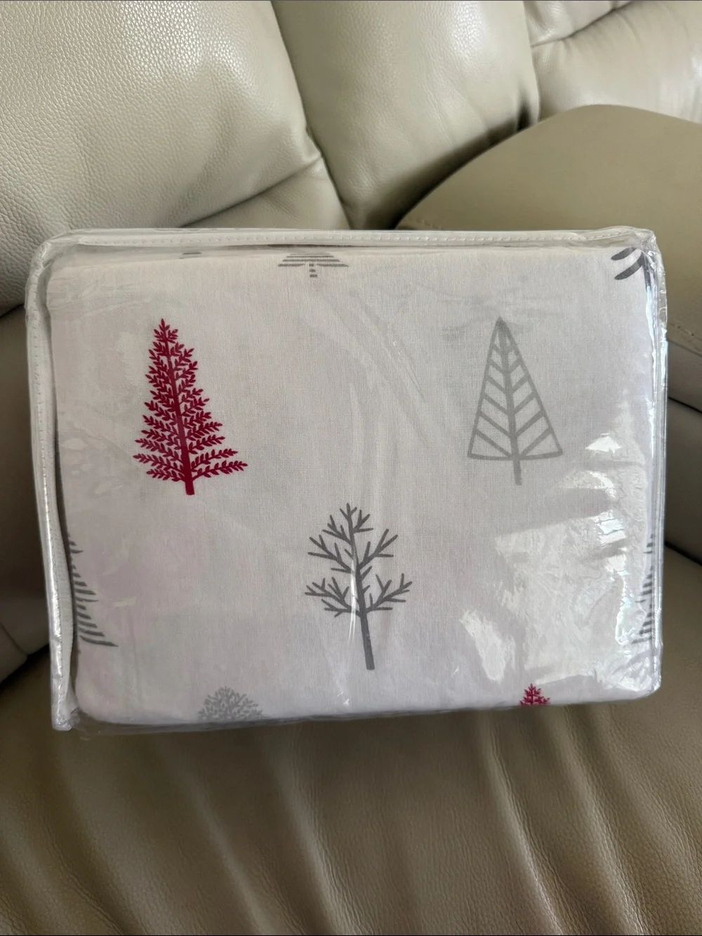 Winter trees- king size, flannel sheet set NEW